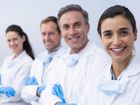 Dental team smiling 