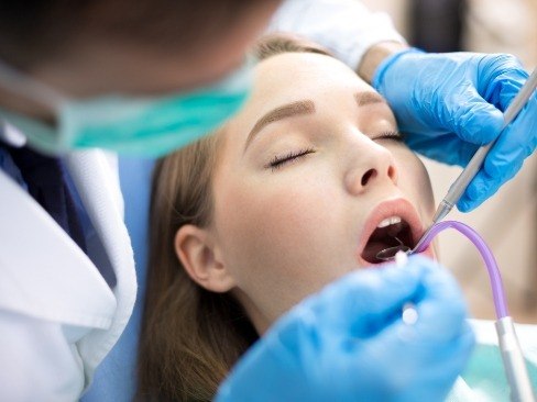 Dental patient having work done under general anesthesia